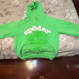 Lime green rhinestone sp5der